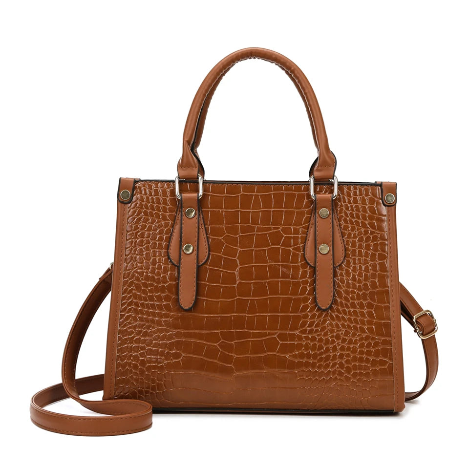 Maxy Luxury Crocodile Pattern Handbag Women Large Tote Shoulder Bags Designer Fashion Alligator Leather Crossbody Bag Ladies Handbags