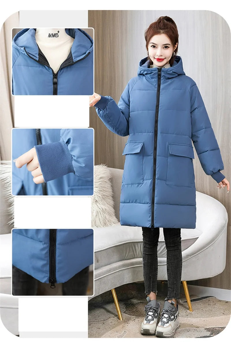 Super Large Size Winter Long Coat Women's Cotton-padded Jacket Oversize Loose Parkas Hooded Thicken Overcoat Plus Size XL-8XL