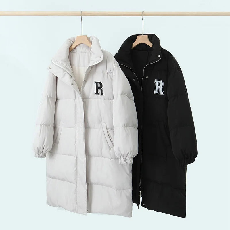 Macy Fashion Over-the-knee Mid-length Quilt Cotton-padded Jacket Plus Size Women's Winter Good Quality Korean Style Large Parka