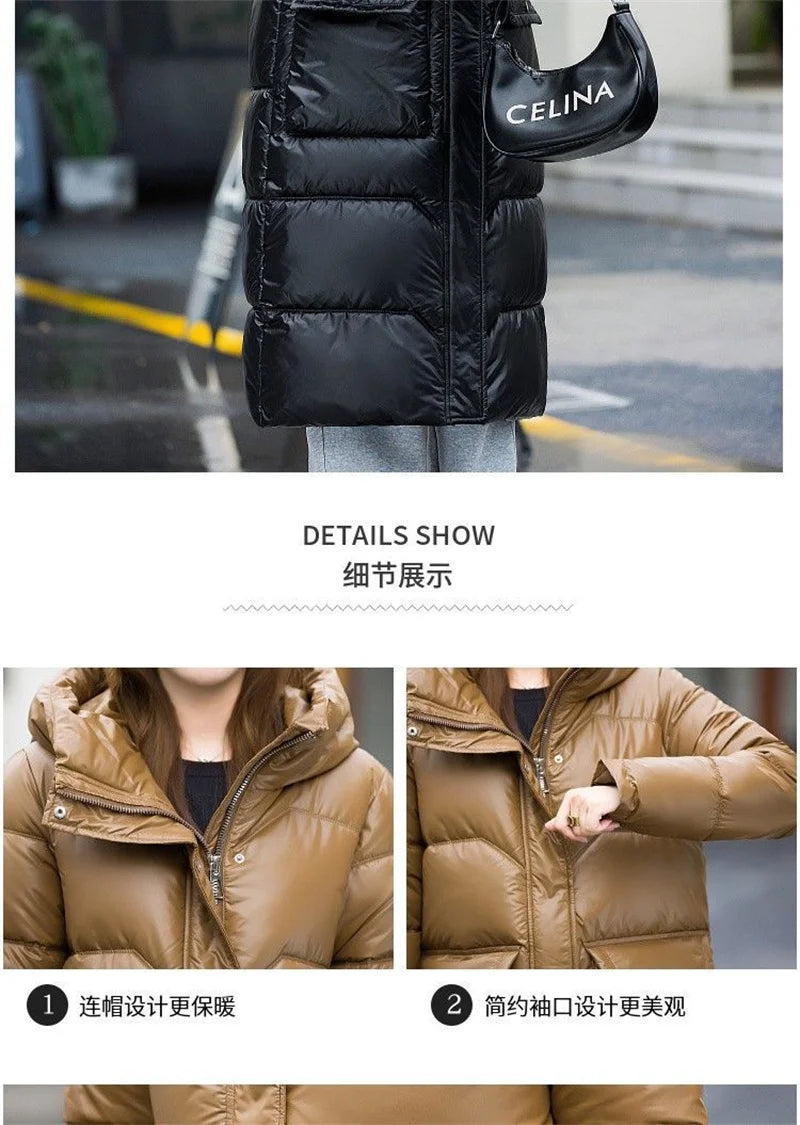 Maxy Temperament Loose Women's Winter New Fashion Korean Down Cotton-Padded Jacket Fat Sister Slim Keep Warm Cotton-Bread Service