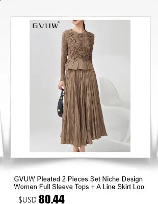Maxy GVUW A Line Dress Women V Neck Flare Sleeve Loose Solid Color Lace-up A Line Fashion New 2025 Medium Long Dresses 17G7813