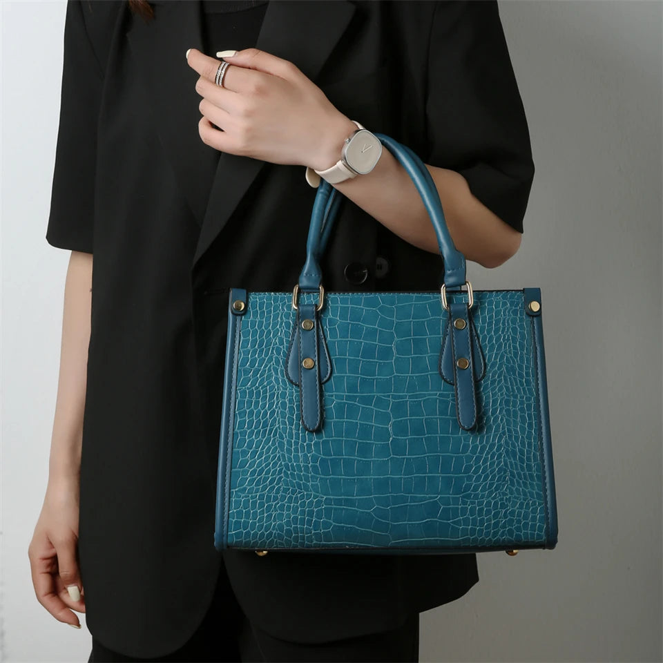 Maxy Luxury Crocodile Pattern Handbag Women Large Tote Shoulder Bags Designer Fashion Alligator Leather Crossbody Bag Ladies Handbags