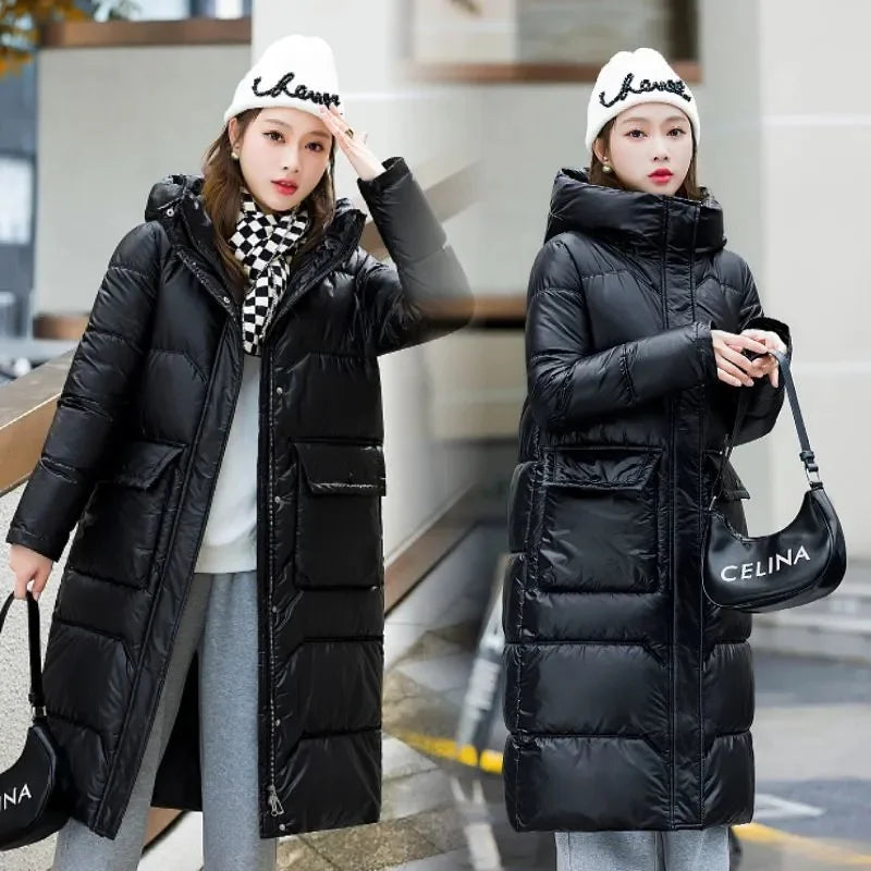 Maxy Temperament Loose Women's Winter New Fashion Korean Down Cotton-Padded Jacket Fat Sister Slim Keep Warm Cotton-Bread Service