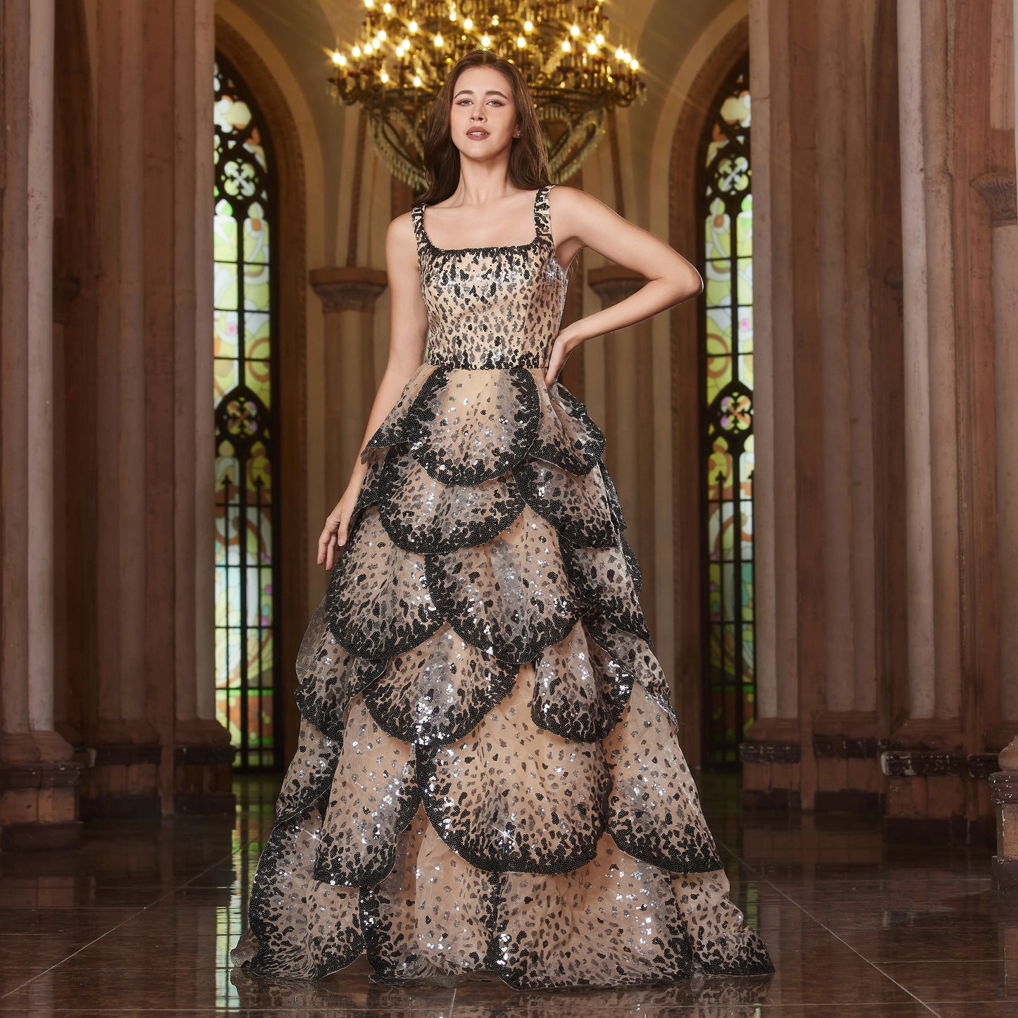 Maxy Collection Pro Luxury Ball Gowns Evening Dresses Tiered Ruffles Wedding Party Dress Customized