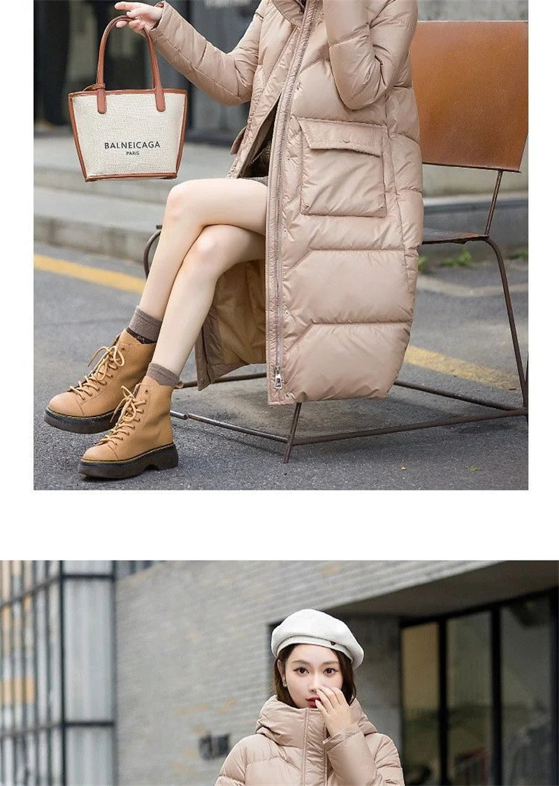 Maxy Temperament Loose Women's Winter New Fashion Korean Down Cotton-Padded Jacket Fat Sister Slim Keep Warm Cotton-Bread Service