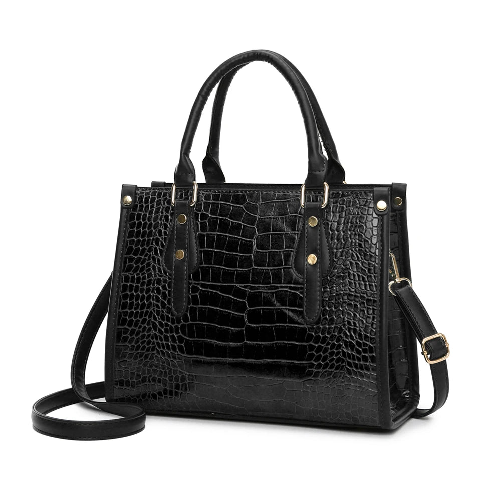 Maxy Luxury Crocodile Pattern Handbag Women Large Tote Shoulder Bags Designer Fashion Alligator Leather Crossbody Bag Ladies Handbags