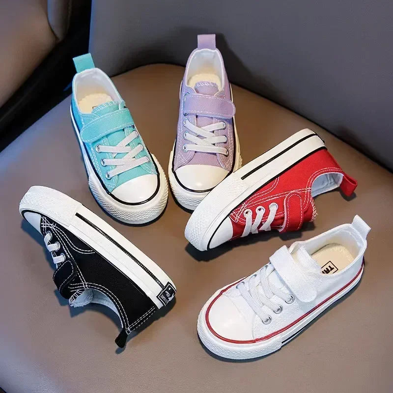 Maxy Kids Canvas Shoes High quality Children Casual Lace Up Classic Flats Shoes New Boy Shoes Toddler students Girl Sneakers