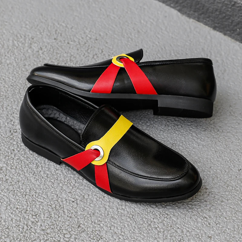 Visco Four-season Fashionable Men Loafers European American Casual Lightweight One-foot Business Versatile Small Leather Shoes Men