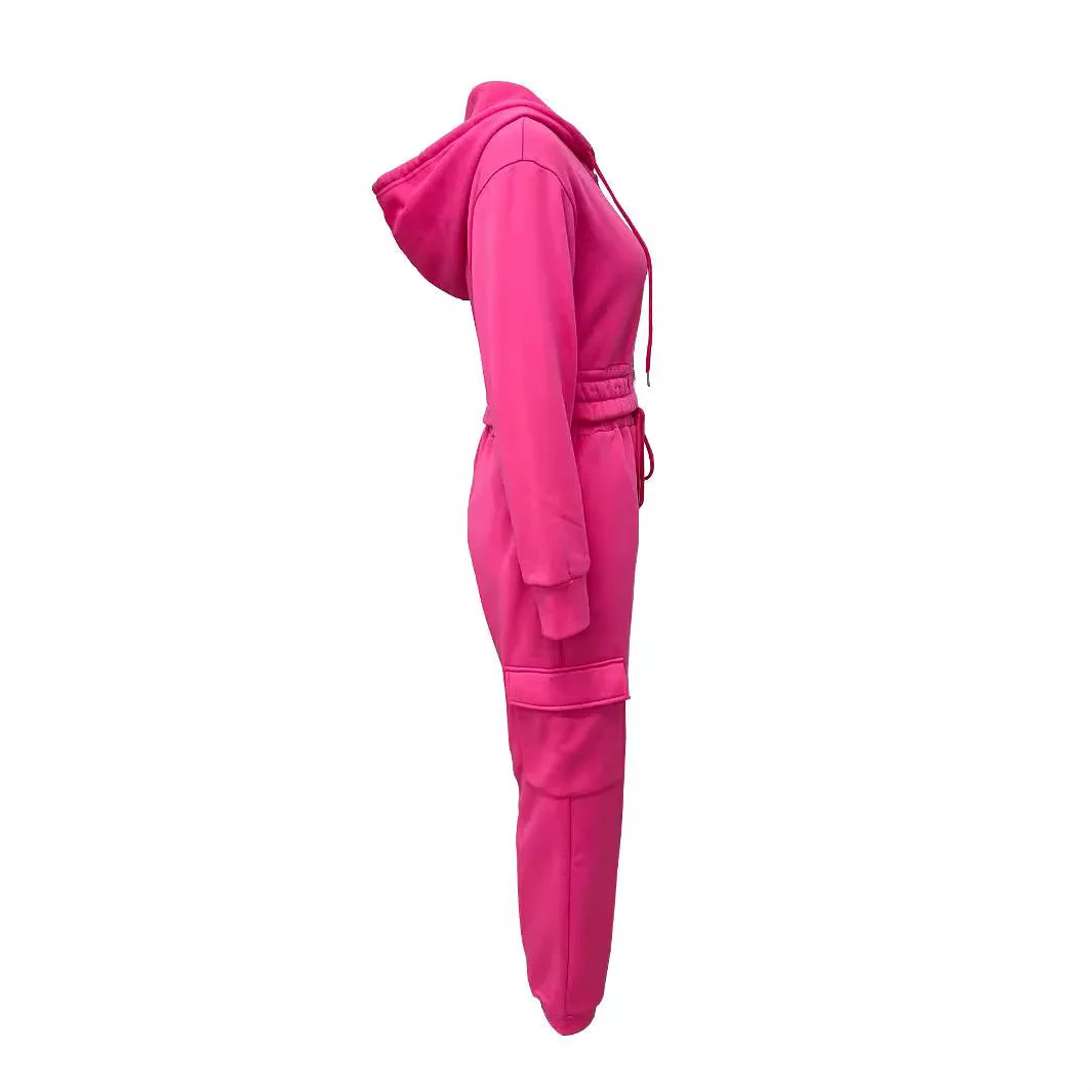 Maxy Two-piece Set Woman Streetwear Fashionable and Minimalist Hooded Warm Long Sleeved Sweatshirt Pocket Y2k Pants Suit for Female
