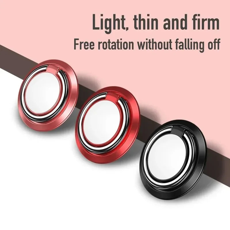 Maxy Mini Finger Ring Holder Stand Grip 360 Rotating For Mobile Phone Car Magnetic Mount Phone Back Sticker Pad Unniversal Bracket