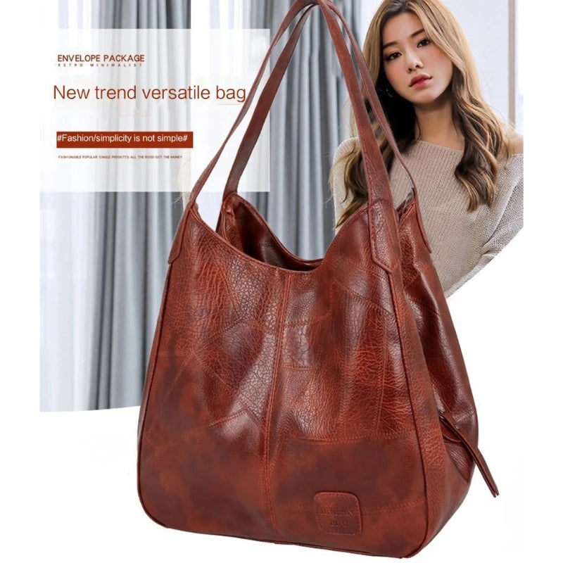 Maxy Women's Handbags Soft PU-Leather Shoulder Bags Ladies All-matching Shopping Dating Bag Large Capacity Crossbody Bag Gift