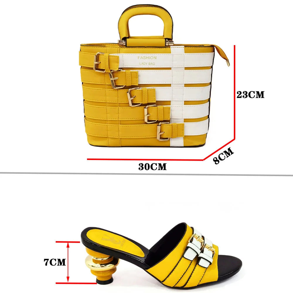 Maxy Doer show Italian Shoes and Bag Sets for Evening Party with Stones Italian Leather Handbags Match Bags!HOP1-25