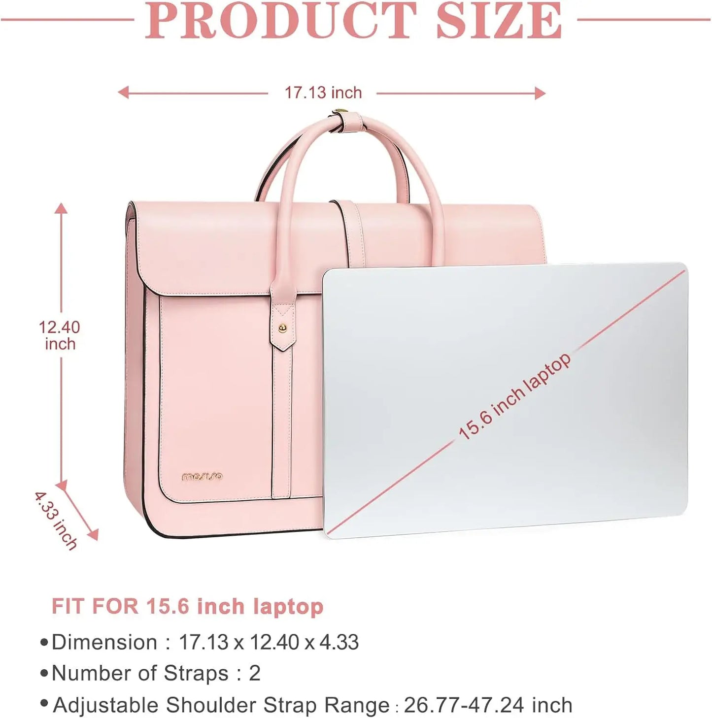 Maxy 13.3 14 15 16 17.3-inch Laptop Bag for MacBook Air Pro M3 M2 Notebook Women PU Leather Tote Laptop Shoulder Bag Backpack Handbag