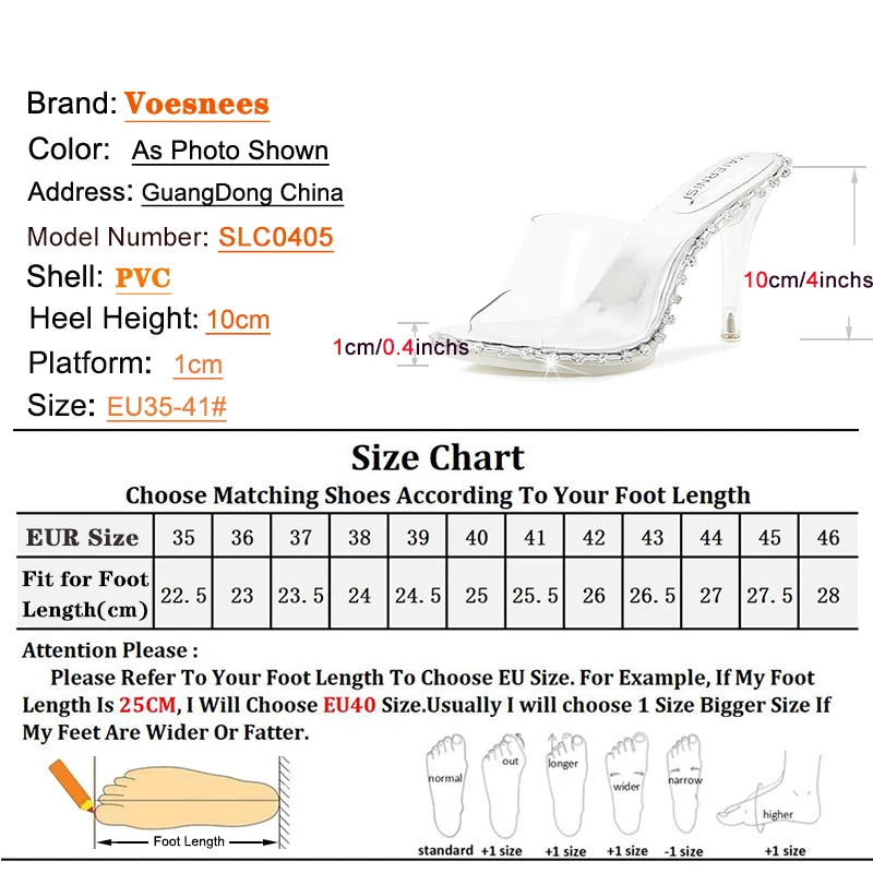 Momsey 2024 New Lady Transparent High Heels Summer Luxury Crystal Sandals 10CM Women Elegant Party Shoes Designer Rhinestone Slippers