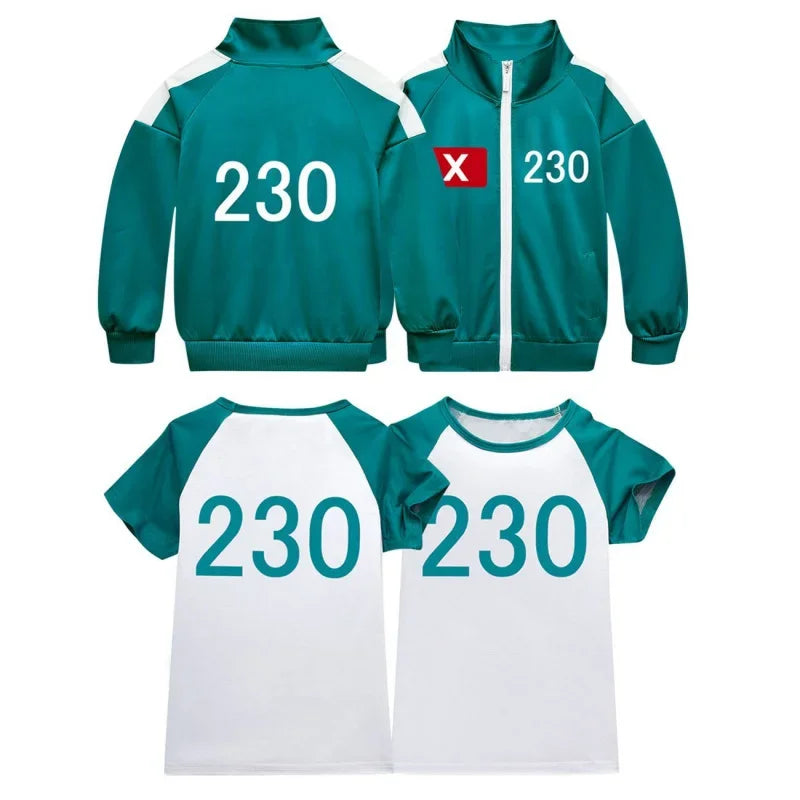 Maxy New Kids Customized Calamari Games 2 Clothes T-shirt 230 Children Tracksuit Boys Girls Tops Carnival Party Halloween C