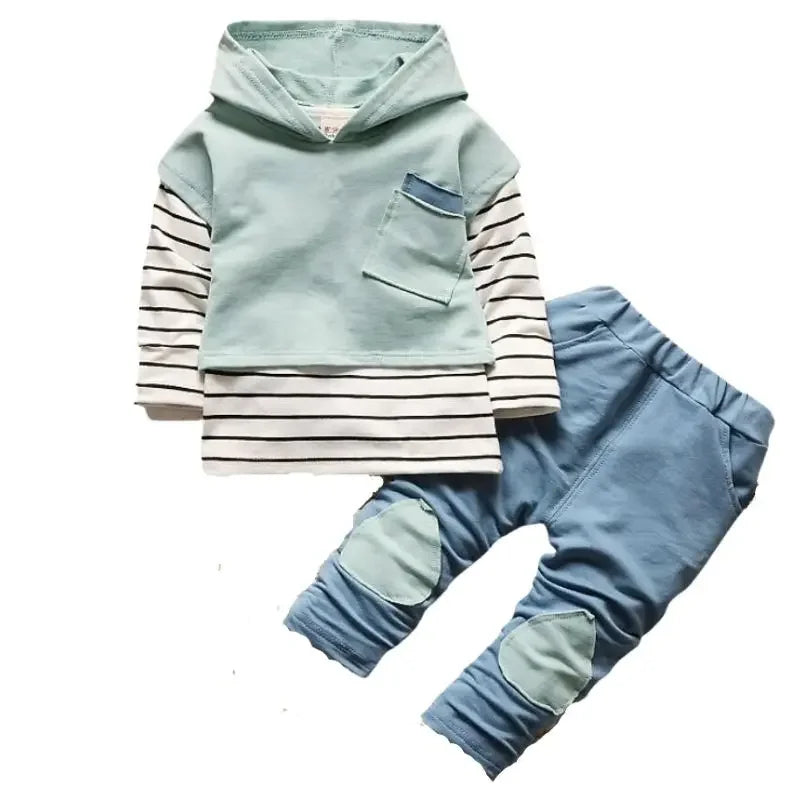 Babs Toddler Boys 3pcs Clothing Sets - Long Sleeve T-shirt + Coat + Pants, Autumn Winter, 1-4 Years Boy Clothes