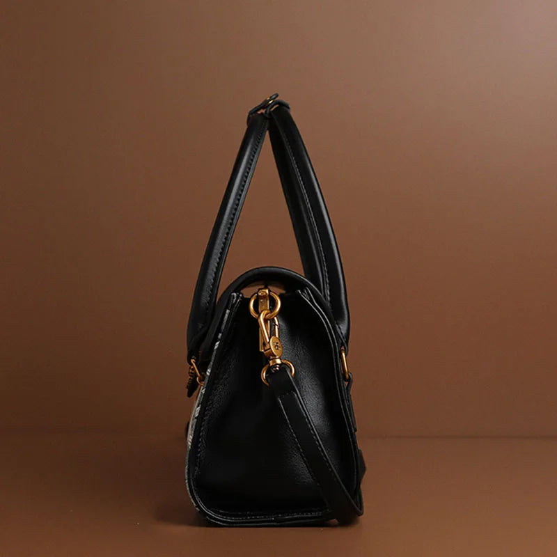 Maxy Real leather women's bag, new style, large capacity hand-held women's bag, high-quality luxury fashion mommy bag