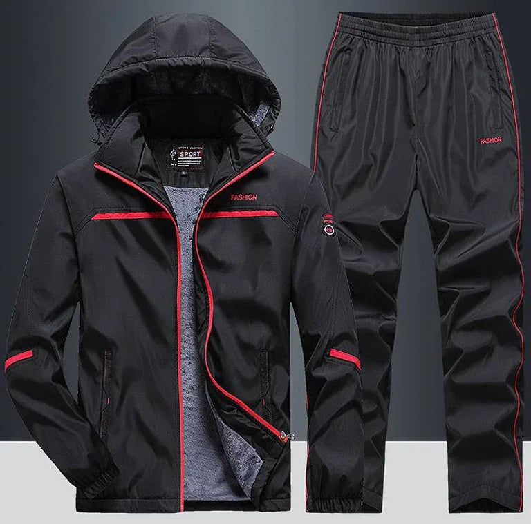 New Warm Sport Suit Men`s Sets Sweatshirts Hoodies +Sweatpants Winter Fleece Tracksuit Windproof Gym Jogging Sportswear Clothing