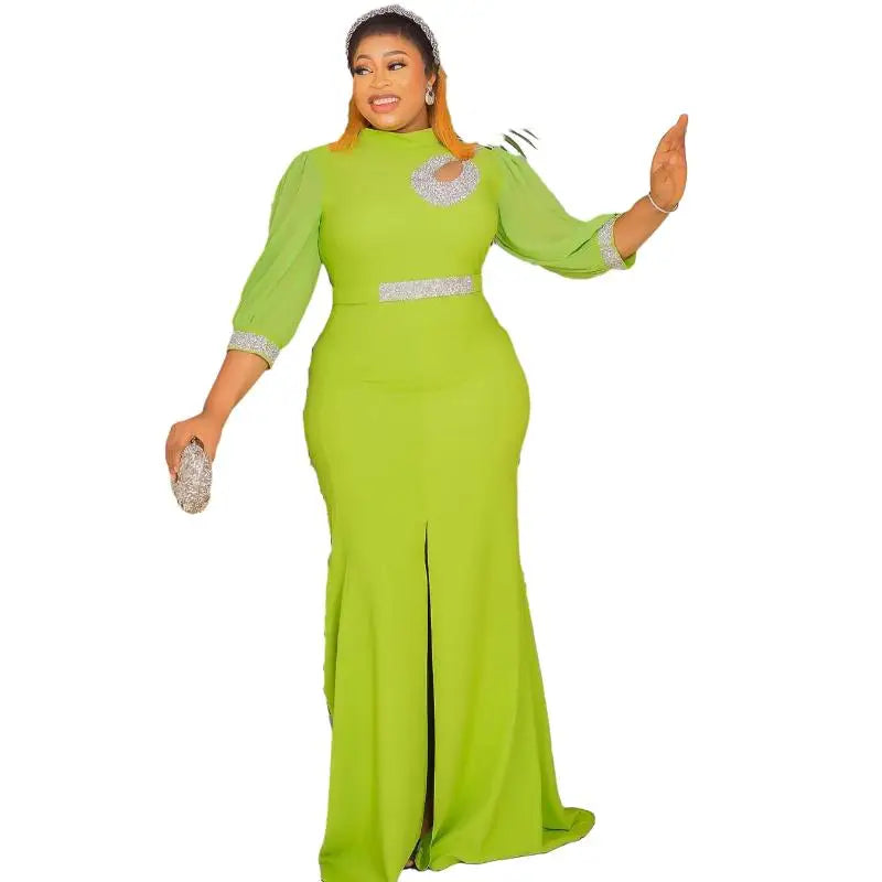 Maxy Elegant Plus Size Party Dresses for Women Sexy Bodycon Maxy Long Dress Fashion Wedding Evening Gowns Ankara Outfit
