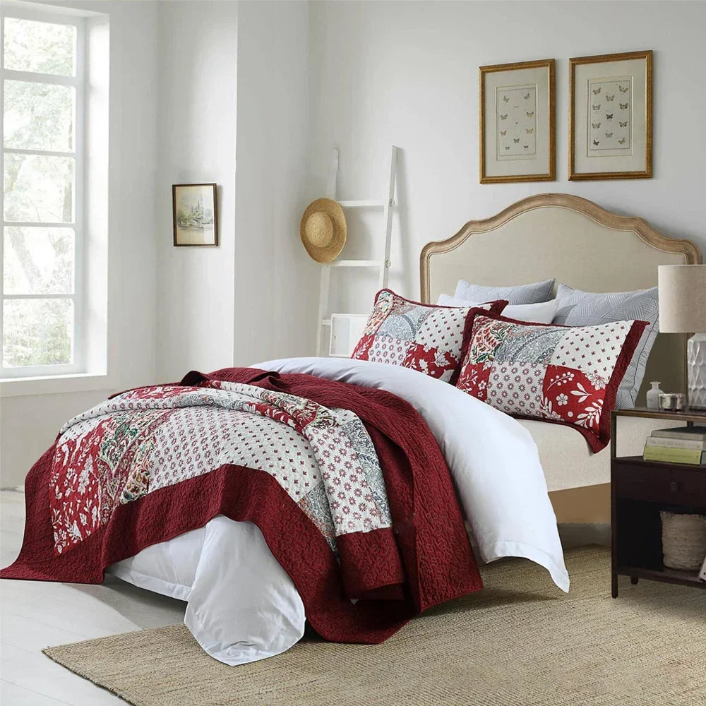 Maxy 3pcs cotton Bedspread on the bed Stitch Patchwork blankets Christmas home decoration bed cover double bedspreads and coverlets