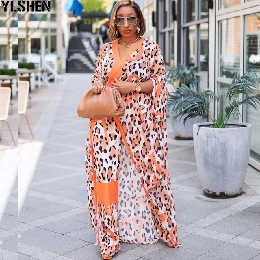 Amay Clothes for Women Two Piece Set Dashiki Summer Fashion Long Dress Sets Pants Suits Outfits Party Dresses Plus Size
