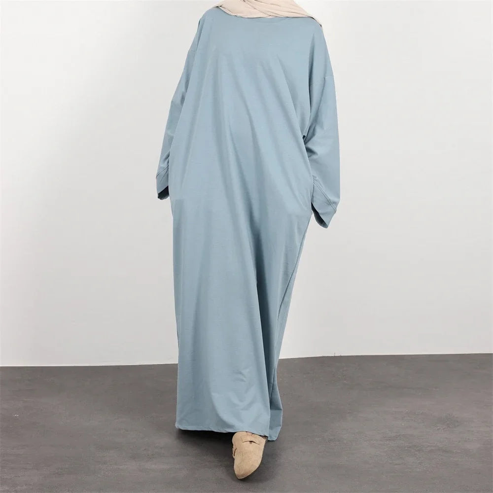 Maxy Closed Abaya Sweatshirt Muslim Dress Plain Casual Abayas for Women Dubai Traditional Turkey Islamic Clothing Kaftan Hijab Robe