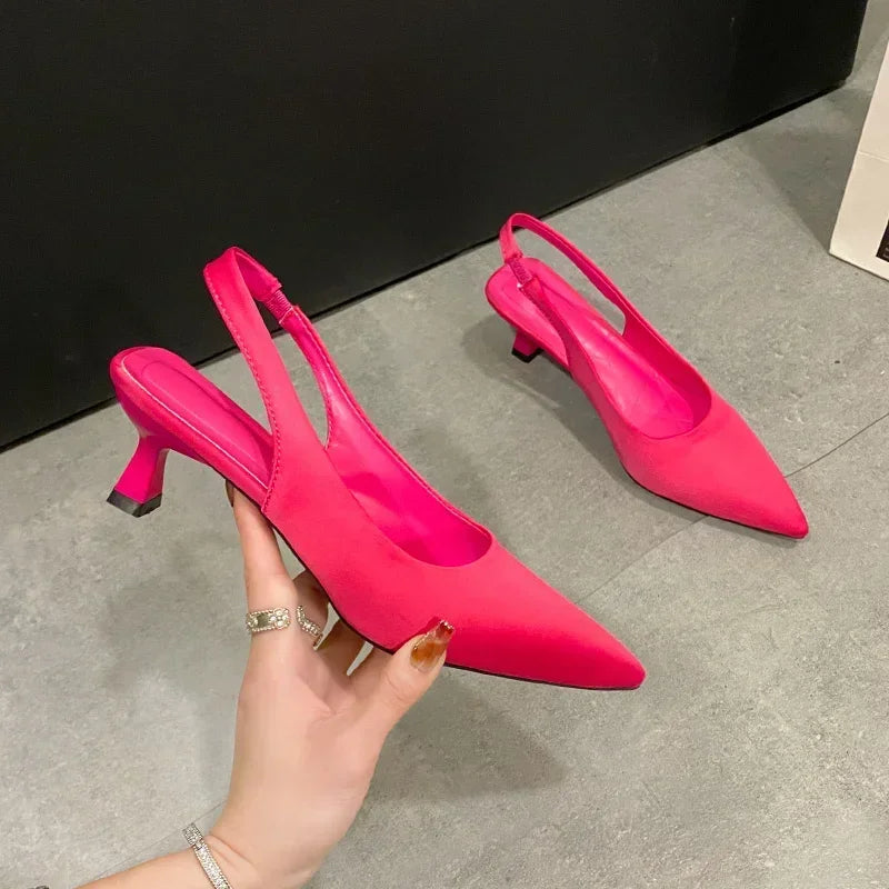 Amay Single Shoes for Women Summer Pointed Toe Stiletto Women's Slingbacks Shoes Sexy Party Dress Office Shoes Ladies