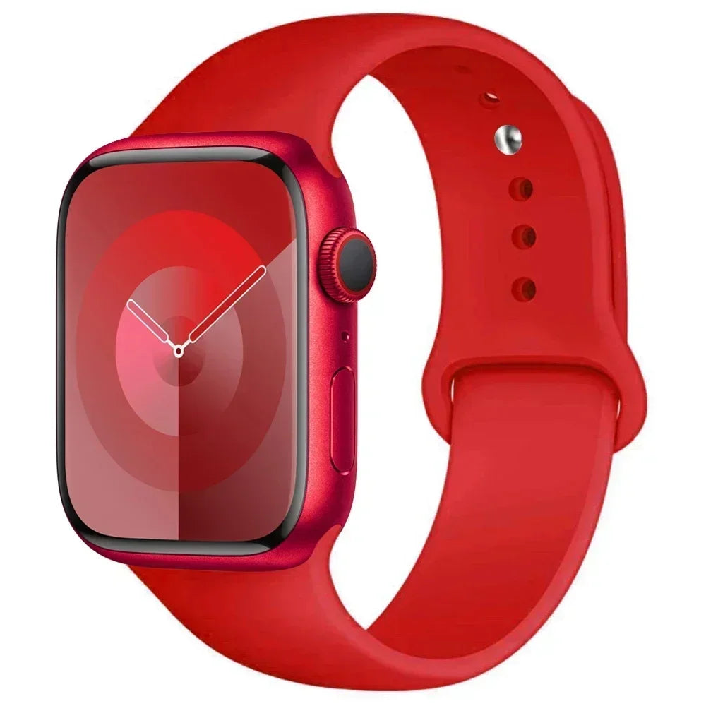 Maxy Silicone Band For Apple Watch strap 44mm 45mm 40mm 41mm 42-46mm sport bracelet iwatch series 8 7 6 5 4 9 10 11 SE-Ultra 2/3 49mm