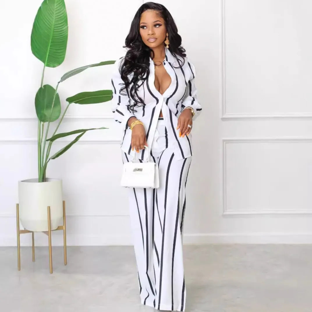 Maxy 2 Piece Women Set Clothes Summer Autumn New Fashion Long Sleeve Top And Pants Suit Party Lady Matching Sets