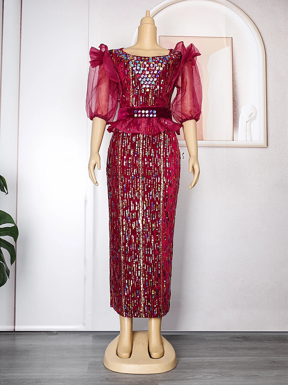 Maxy Elegant Luxury Velvet Wedding Party Dresses Women 2024 African Evening Gown Dashiki Ankara Turkey Outfits Robe Africa Clothing