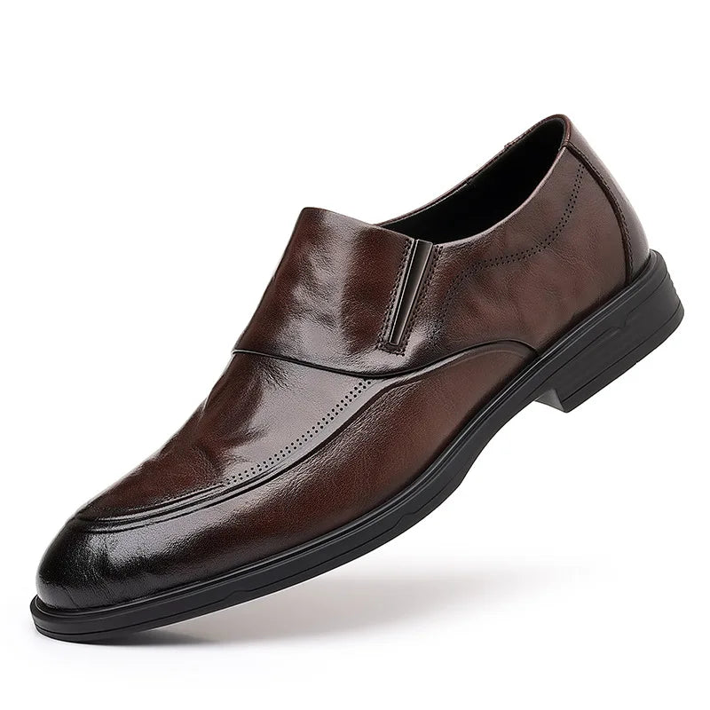 Visco Men's shoes autumn new style men's British business casual leather shoes trend four seasons pointed loafers