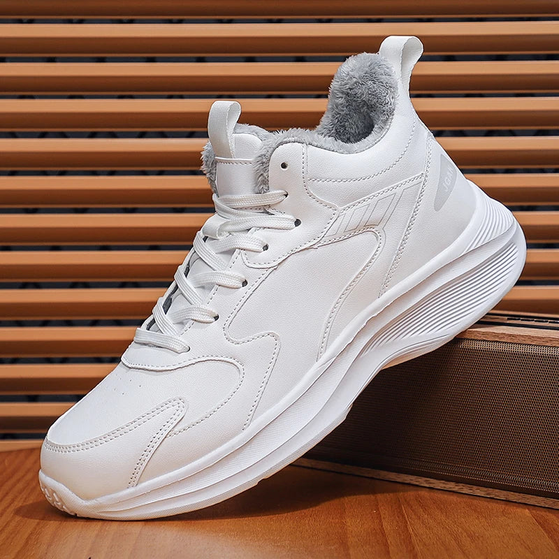 Maxy Plus Big Size 49 50 51 Winter Leather Sneakers Casual Sports Shoes Super Warm Inner Plush Frost-Resistant