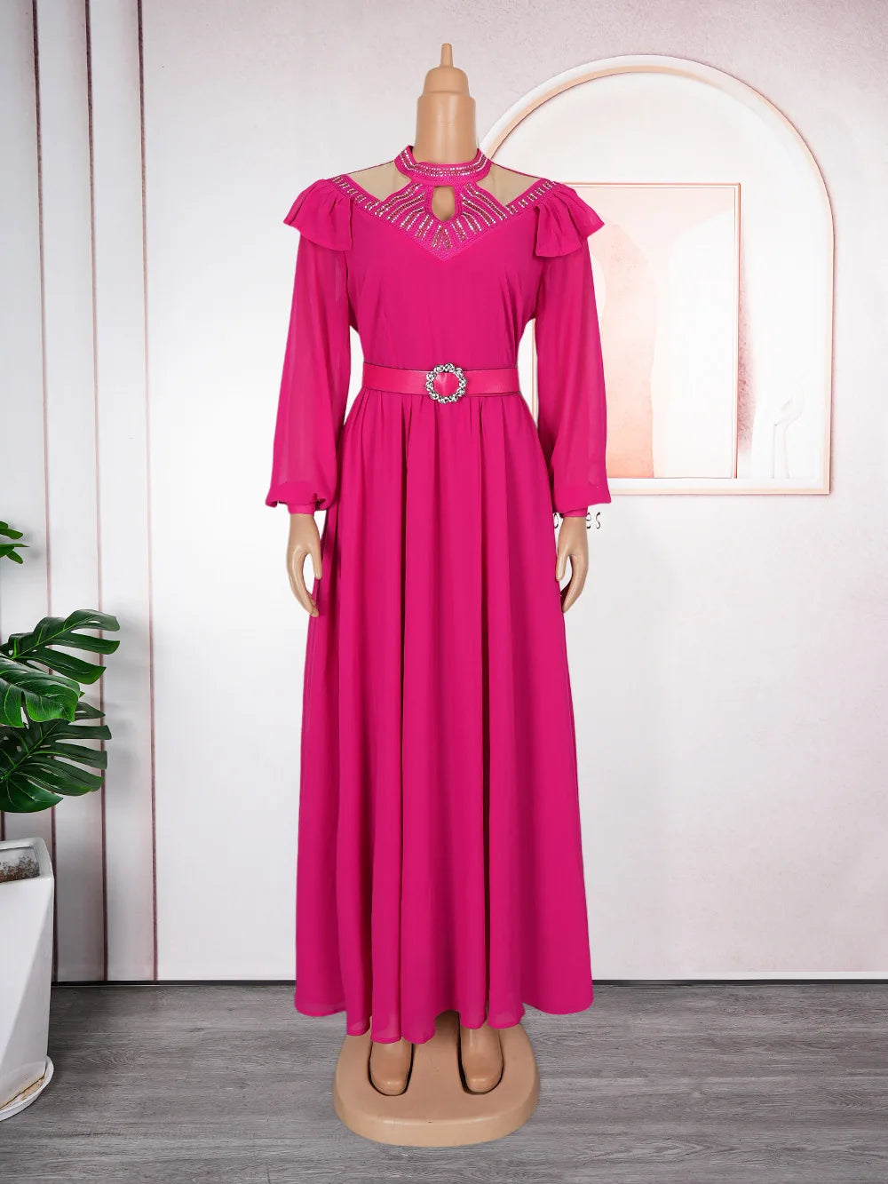 Amay Plus Size Evening Dresses for Women Luxury Diamonds Wedding Party Gown Ankara Dashiki Clothing Turkey Kaftan Robe