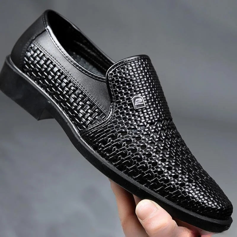 Visco Summer Men's Loafers Breathable Mens Leather Shoes Soft Soles Male Casual Shoes Slip-on Oxford Shoes Business Zapatos De Hombre