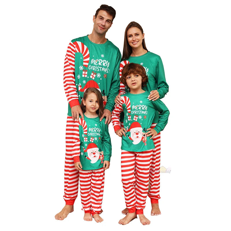 Family Christmas Matching Pajamas Outfits Set 2024 Adult Kids Baby Same Look Tops Pants Xmas Sleepwear Pyjamas Couples Clothes