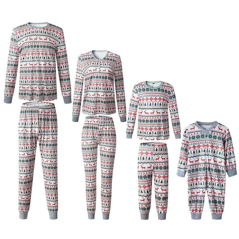 Maxy Christmas Family Matching Pajamas New Year Xmas Father Mother Kids Baby Clothes Set Dad Mom and Daughter Son Pyjamas Outfit