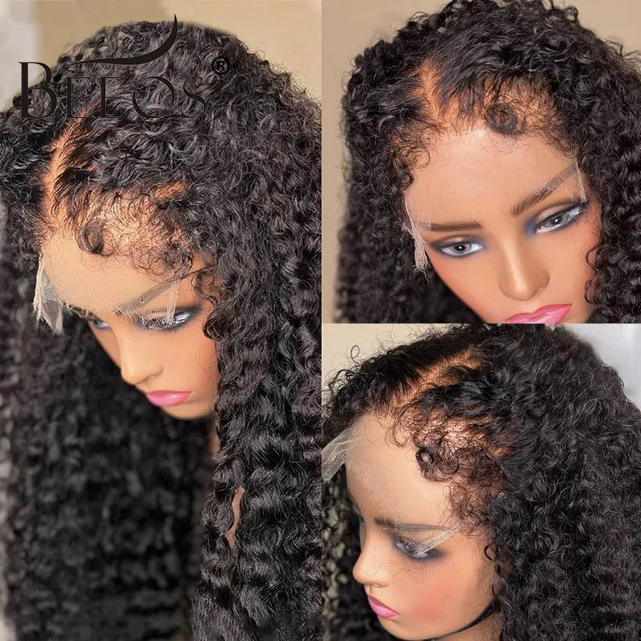 Maxy 28in 250% Curly Baby Hair Wig 13x6 HD Lace Front Human Hair Wigs Kinky Edge Pre plucked 5x5 HD Closure Wig For Women Water Wave