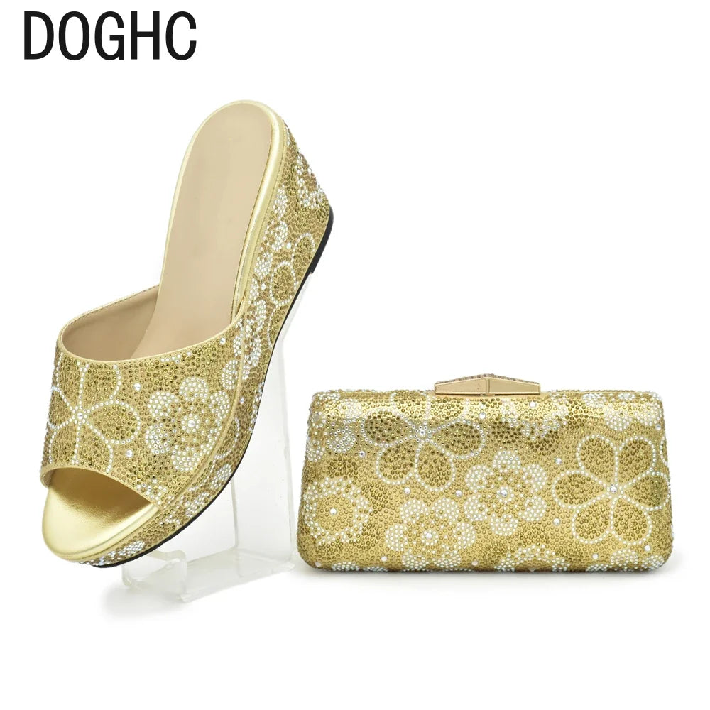 Maxy Fashion Shoe and Matching Bag for Nigeria Party Designer Shoes Women Luxury Wedges 2024 Women Italian African Party Pumps