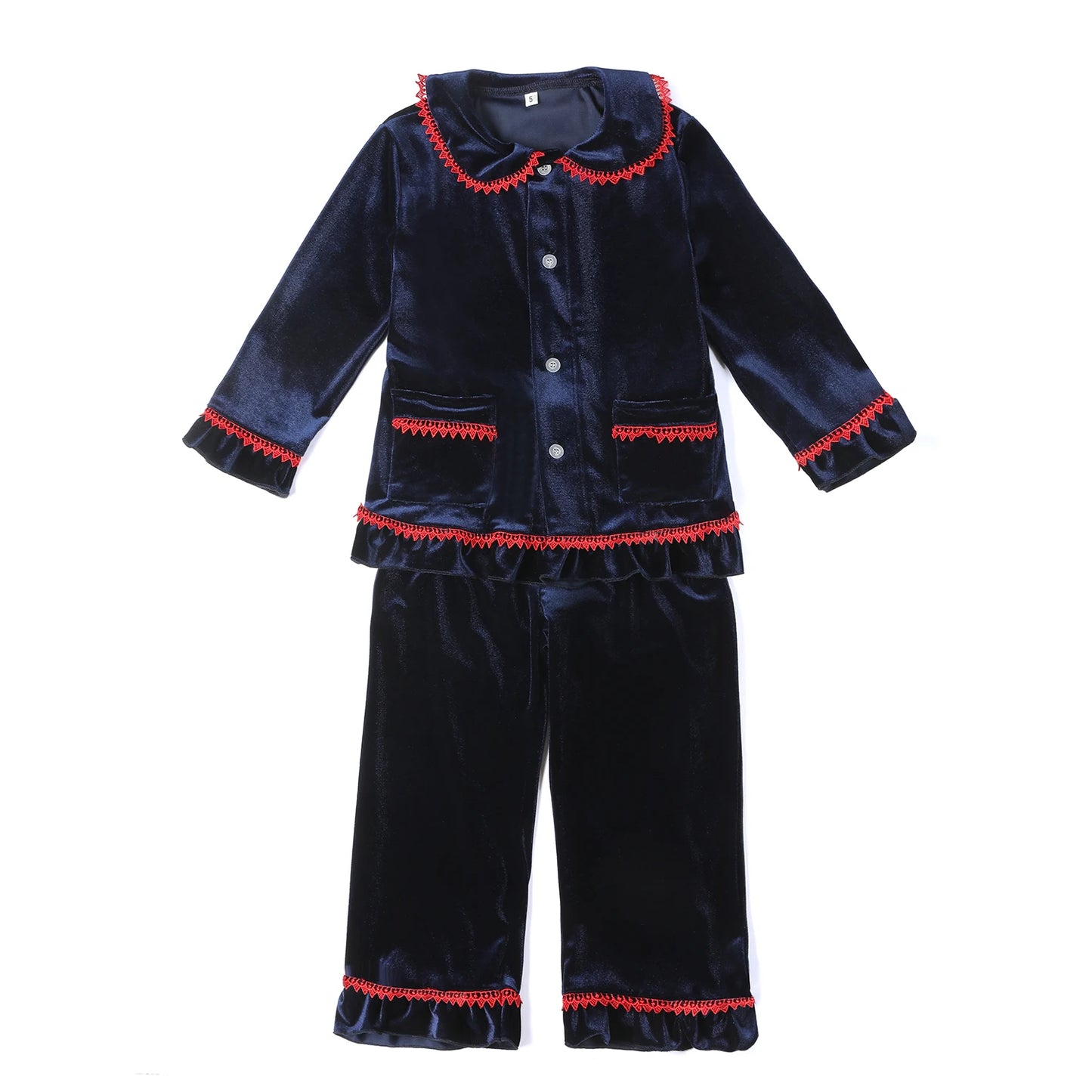 Max Boutique baby boy and girl pajamas kids navy velvet family matching Christmas pyjamas sets