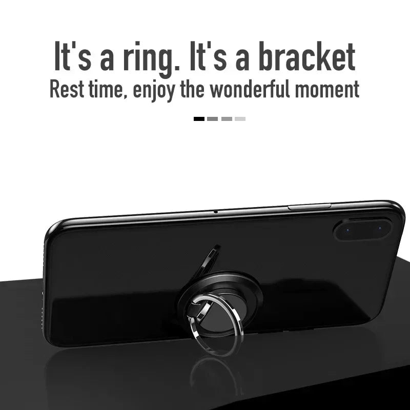 Maxy Mini Finger Ring Holder Stand Grip 360 Rotating For Mobile Phone Car Magnetic Mount Phone Back Sticker Pad Unniversal Bracket