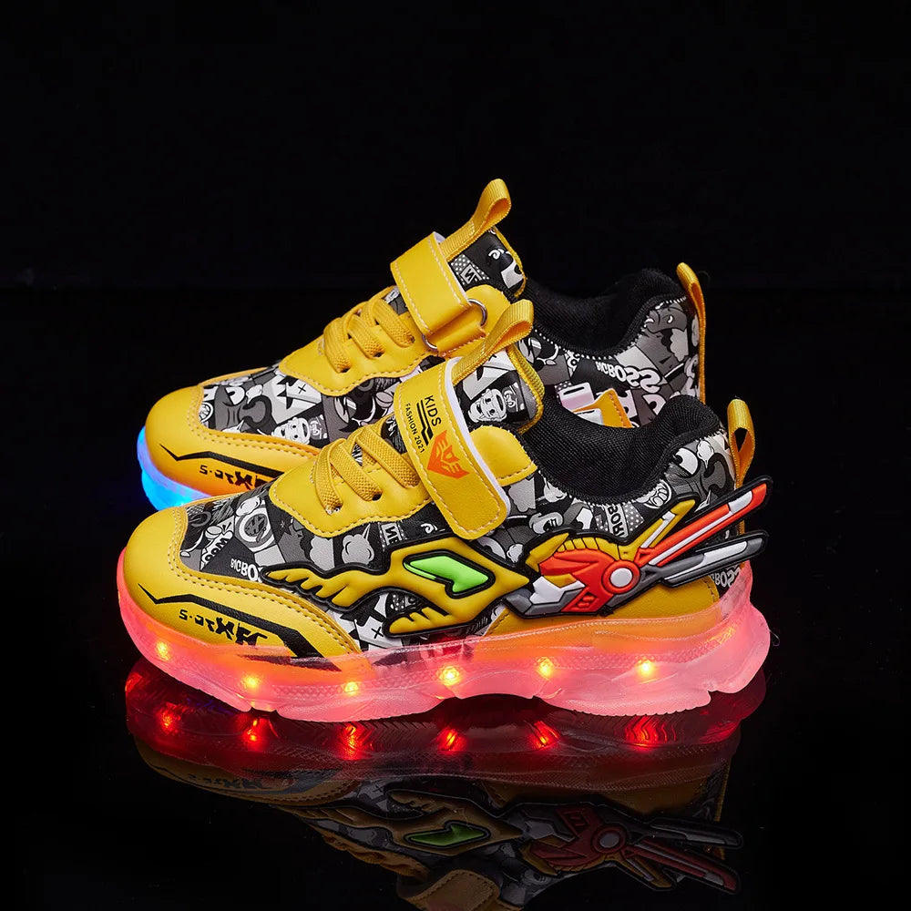 Maxy Boys & Girls Children LED Shoes Fashion Toddlers Lighted Sports Casual Little & Big Kids Sneakers USB Charger Size 22-38