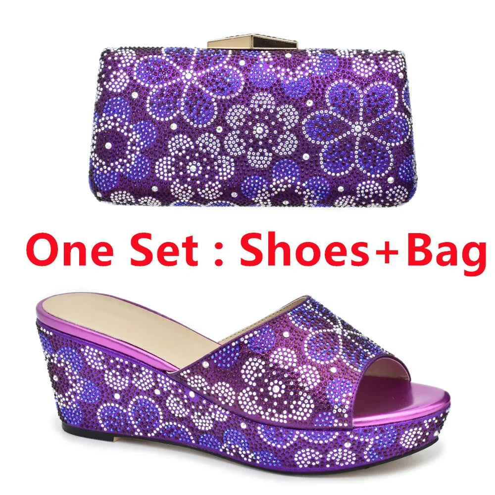 Maxy New Arrival High Quality Women Shoes and Bags To Match Set Italy Shoes and Matching Purse for Women Party Summer Shoes Big Size