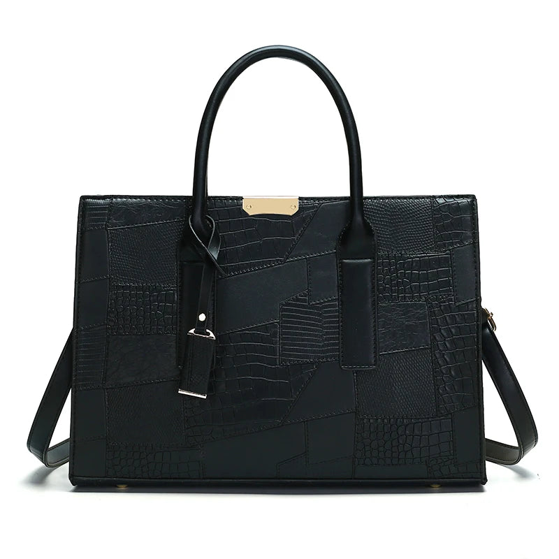 Maxy Large Capacity Shopping Bag for Daily Commuting Handbags Luxury Shoulder Bags Splicing Pu Leather Handbags Caual Tote New Sac