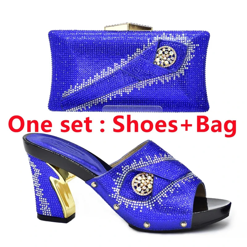 Max New African Shoes and Bag Set for Party M Shoe Maxy and Bag Set for Party In Women Summer High Heeled Shoes for Women