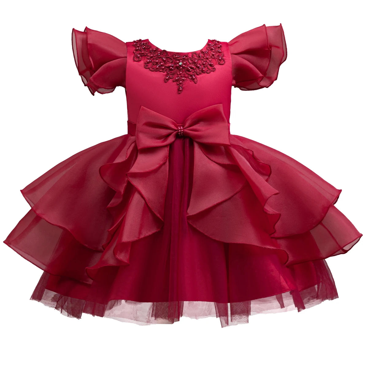 Maxy Princess dress; evening dress; bow puffy dress; stage performance dress; hostess dress; flower girl dress;