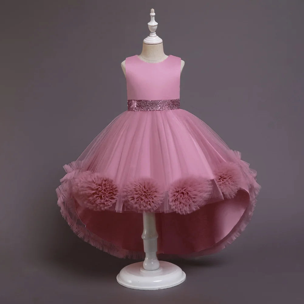 Maxy Princess Baby Girls Wedding Christening Dresses 2 To 7 10 Years Child Elegant Costume Gowns For Eid Evening Lilac Long Children's Clothes