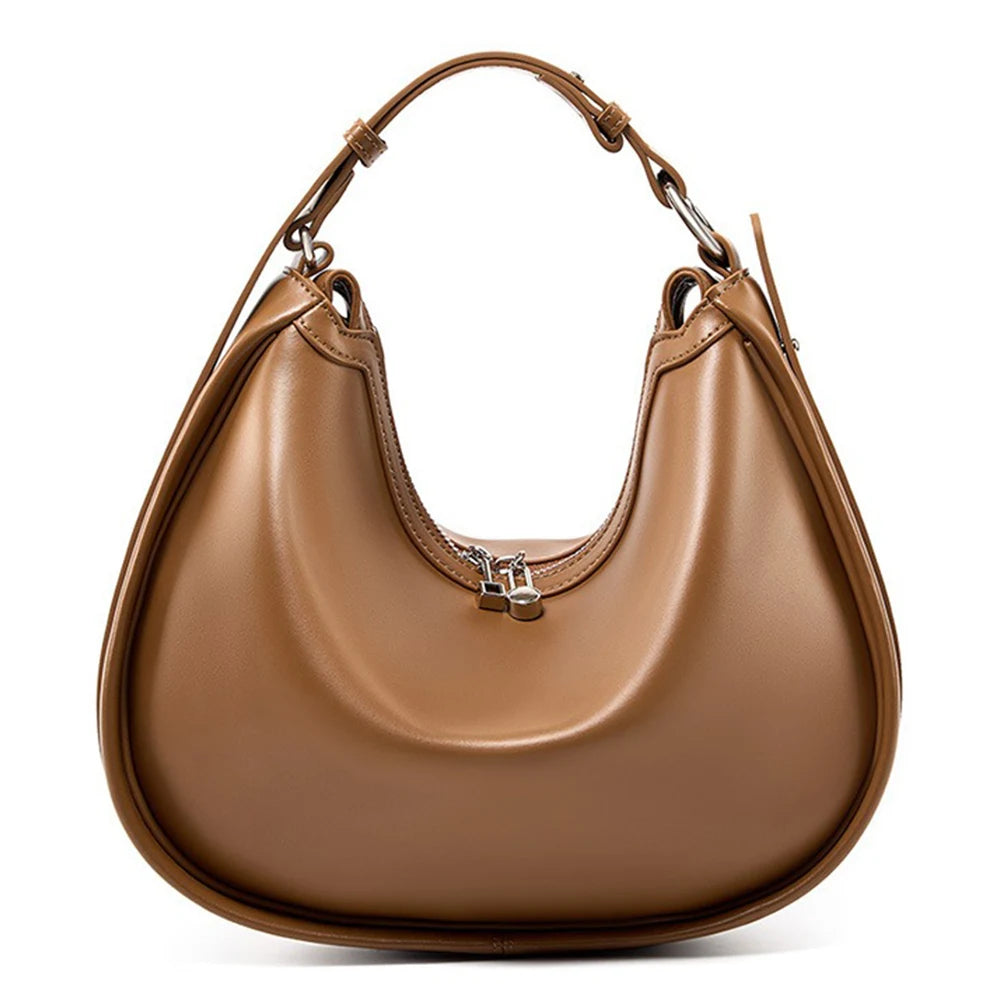 Maxy Zency Premium Genuine Leather Women's Handbag Luxury Hobo Bag Large Capacity Fashion Shoulder Bolsa for Wife Lover Girl Gift Sac