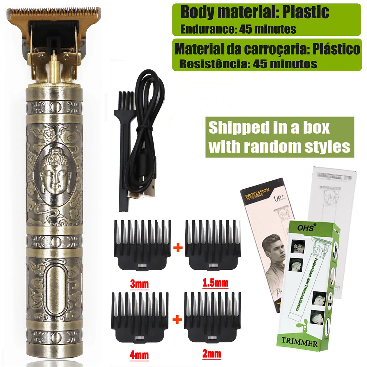 Maxy Vintage T9 Hair Clipper Beard Shaving Body Hair Trimmer Clippers Electric Men Haircut Machine 0mm Barber Shaver