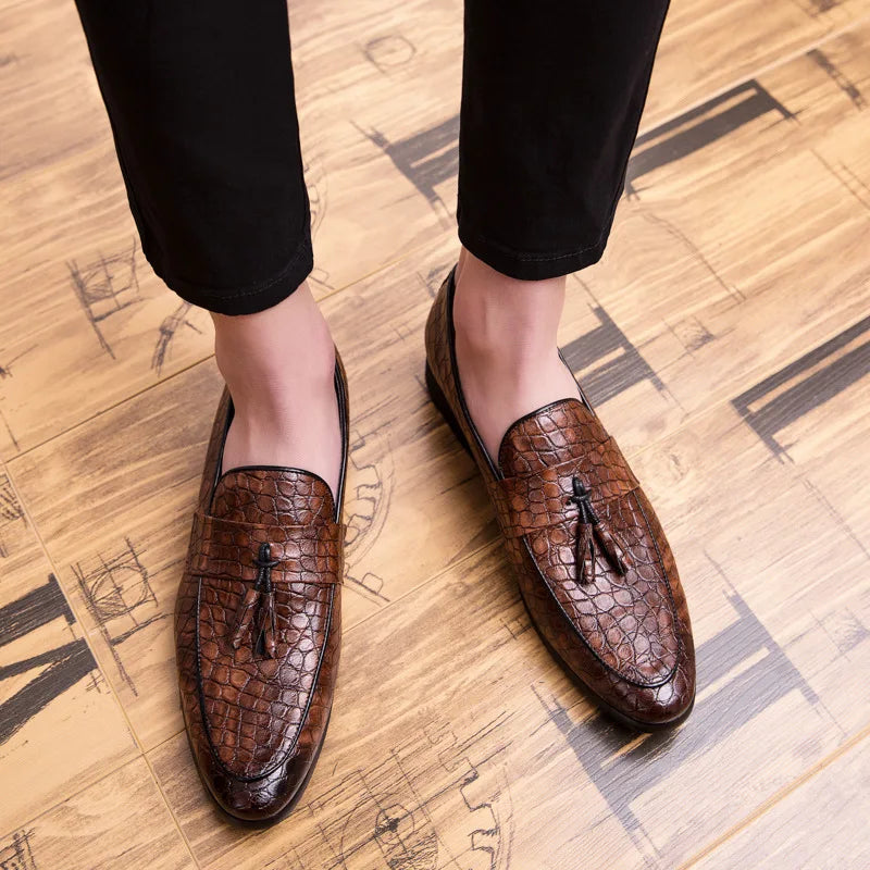 Amay New luxury brand fashion Men tassel loafers shoes leather italian formal dress office footwear oxford shoes for men ert5