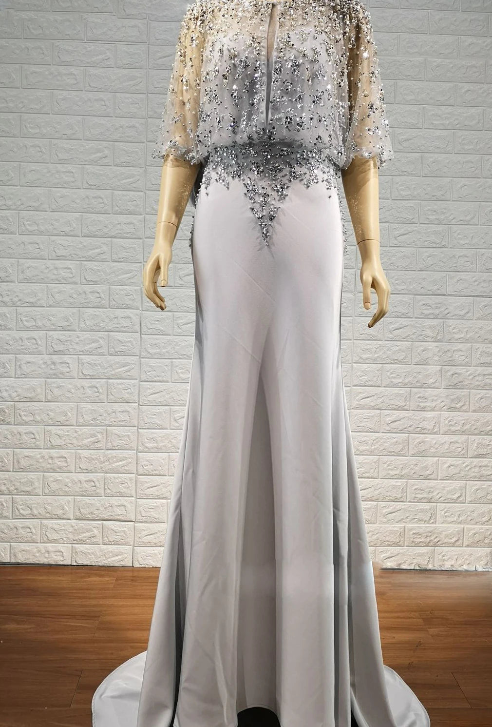 tailor shop mother of bride dress silver sequin beads dress occasion wear dress plus size sequin dress silver formal gown